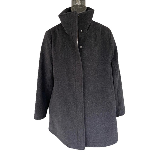Pendleton Womens L Dark Gray Wool Campbell Coat w Glacier Park Lining Warm Zip - Picture 3 of 15